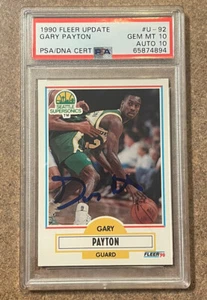 1990 Fleer Update Gary Payton Rookie/Auto Card!! Pop 12! - Picture 1 of 2
