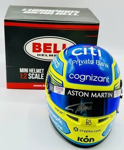 F1,FERNANDO ALONSO ORIGINAL signed 1/2 BELL ASTON MARTIN mini helmet 2023 NEW 11 - Picture 1 of 5