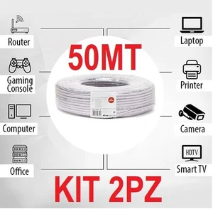 Cavo di Rete UTP Ethernet CAT5E 100 metri Matassa Bobina AWG24 Cat 5E LAN IN box - Foto 1 di 2