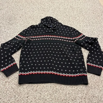 Suéter Chaps Fair Isle Holiday Talla XL Capucha Cuello Nórdico Navidad Invierno Clásico Foto 1 de 4
