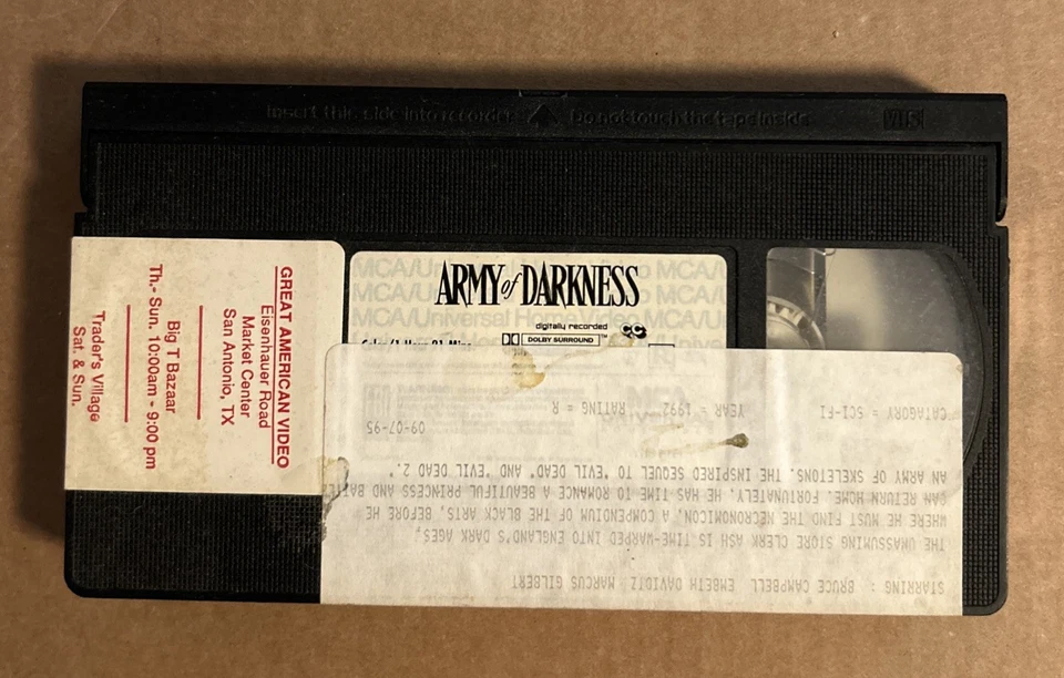 Army of Darkness VHS 1992 Bruce Campbell Evil Dead Sequel No Case Foto 1 de 1