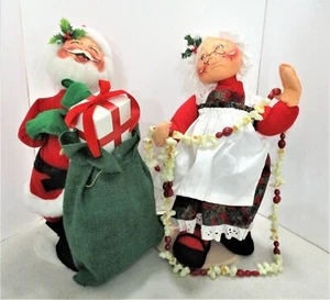 2 bambole Mobilitee Annalee 18" Mr. & Mrs. Babbo Natale popcorn e mirtilli e sacchetto regalo - Foto 1 di 12