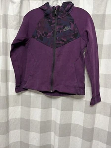 Nike Purple Camo Zip-Up Jacket Thumb Holes Girls Youth Large - Picture 1 of 14