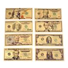 Full Set of 8 Gold Bills $1 $2 $5 $10 $20 $50 Old $100 New $100-New Banknotes