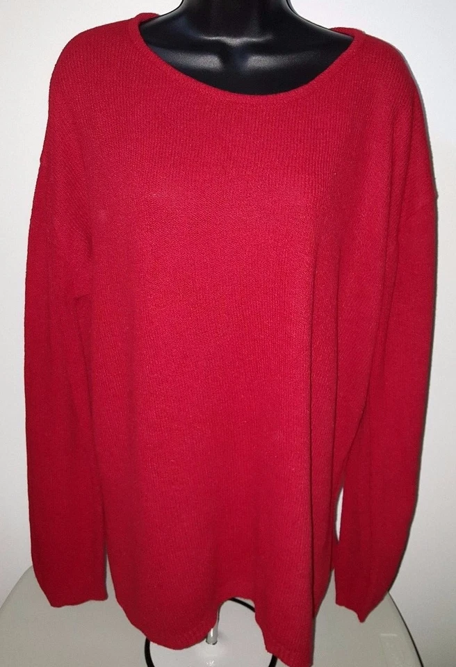 Camisa suéter blusa Carolina Colours para mujer talla 14/16 14W/16W roja Foto 1 de 3