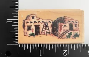 Stampendous Pueblo Adobe House Ladder L024 sello de goma montado en madera - Imagen 1 de 4