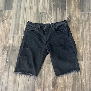 Levi’s Black Denim Shorts W34 L32 - Picture 1 of 6