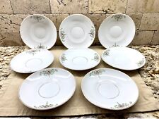 Vintage Bread/Dessert Plates White with Pink Rose Made in Germany 6" Shabby Chic