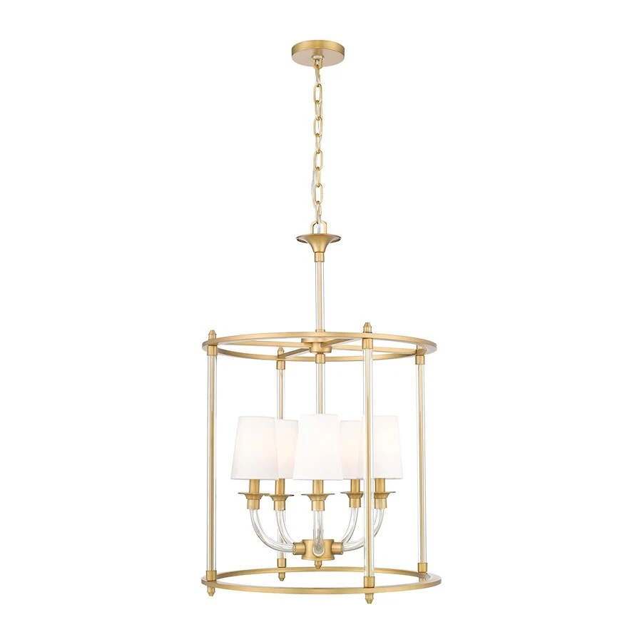 Lámpara de araña Z-Lite Katerina 5 luces 20", latón frotado/blanco - 1950-5C-RB Foto 1 de 1