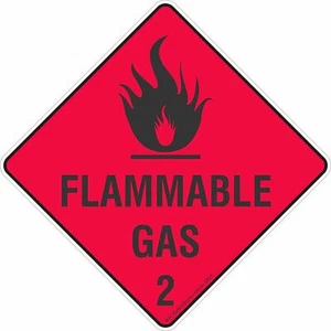 Flammable Gas 2 Safety Signs, Stickers & Placards - Picture 1 of 10