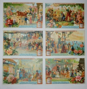Liebig Trade Cards - "Flower/Festivals II" - Full Set of 6 - Belgium/France - GC - Picture 1 of 2