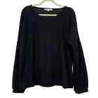Rose & Olive Women's X-Large Top Black Blouse Swiss Dot Long Sleeve Shirt Solid