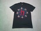 Vintage Lucky Brand T Shirt Mens XS Extra Small Black Chinese Letters Y2K