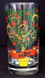 Indiana Glass 12 Days of Christmas Day 5 Gold Rings 12 oz Replacement - Picture 1 of 7