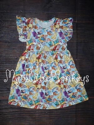 NUEVO Vestido Boutique Blancanieves y Siete Enanitos Niñas Sin Mangas Foto 1 de 4