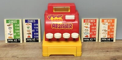 Винтажный всплывающий кассовый аппарат 1977 Tomy 6 дюймов высокий детский притворный аппарат - Изображение 1 из 4