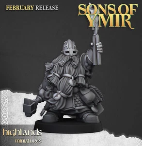 Highlands Miniature Sons of Ymir Dwarf Rune Masters - 32mm scale Miniature - Picture 1 of 14
