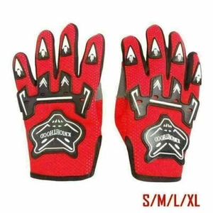 Peewee Kids Motocross BMX Skating Gloves Breathable Grip Red Age 4-13 - Picture 1 of 6
