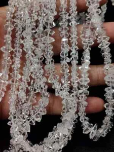 8" Clear Water Herkimer Diamond Quartz Stone 7-9mm Beads AAA Rare White Crystal  - Picture 1 of 7
