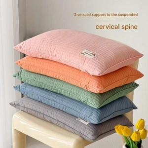 Almohada de trigo sarraceno de algodón puro estilo coreano almohada de cuello simple individual - Imagen 1 de 12