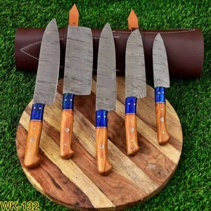 Messerset scharf Damaststahl Profi Koch Besteck Steak Küchenmesser - Bild 1 von 4