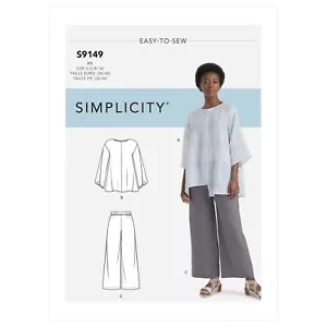 Simplicity Easy CUCIRE PATTERN S9149 manca top e pantaloni 8-16 o 18-26 - Foto 1 di 5