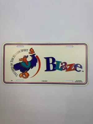 Placa de licencia olímpica vintage de los Juegos Paralímpicos de Atlanta logotipo Blaze 1994 Foto 1 de 4