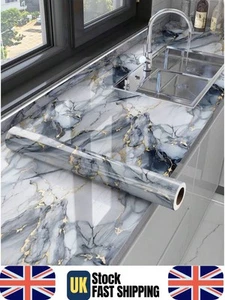 Marble Vinyl Wrap Self Adhesive for Kitchen Worktop Cupboard Door Cover - Picture 1 of 7