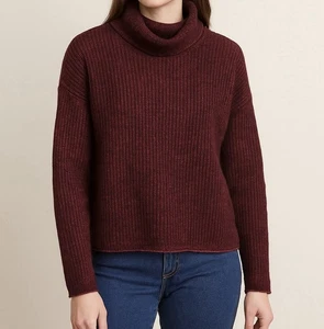 Columbia Sportswear Women’s Burgundy Marled Turtleneck Sweater Size Large - Picture 1 of 4
