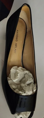 Antonio Melani 9 Med Peep Puntera Abierta Ligeramente Usado Cuero Superior Foto 1 de 4