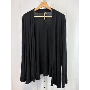 COMFY USA Open Front Modal Jersey Knit Open Cardigan Topper Black Size 2X Plus - Picture 1 of 6