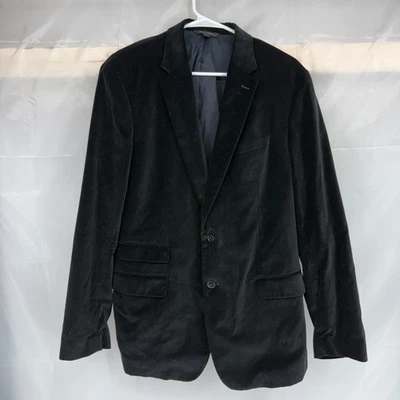 Blazer Abrigo Deportivo Banana Republic Hombres 44R Terciopelo 2 Botones Negro Suave Vacaciones Foto 1 de 4