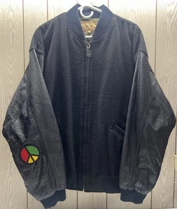 Vintage Guess Georges Marciano Wool Leather Jacket Letterman XL - Picture 1 of 15