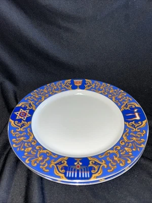 Обеденные тарелки American Atelier Celebrations Judaica Hanukkah 10 1/2 пары (2) в отличном состоянии - Изображение 1 из 4