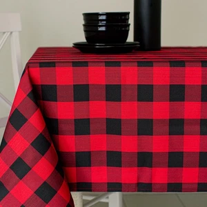 Buffalo Check Plaid Heavyweight Spillproof Fabric Table Cloth, Autumn, Holida... - Picture 1 of 7