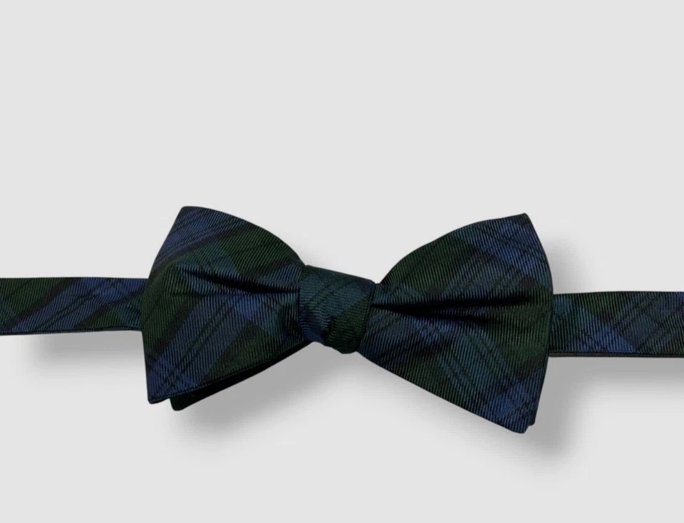 Tommy Hilfiger Men's Blue Check Silk Pre-Tied Bow Tie - Image 1 of 1