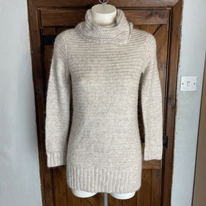 Fat Face Women’s Oatmeal Beige Alpaca Blend Long Sleeve Roll Neck Size UK 6 - Picture 1 of 7