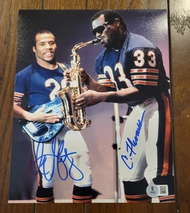 Dennis Gentry Calvin Thomas dual signed 8x10 photo auto 1985 Chicago Bears BAS B - Picture 1 of 2