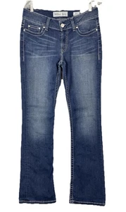 BKE Denim Women 32 Payton Bootcut Jeans Blue Y2K Western Bold Stitch READ - Picture 1 of 17