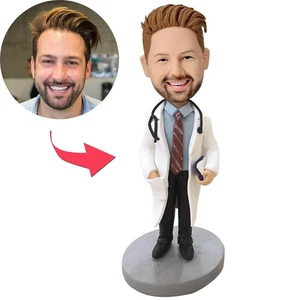 Personalized Doctor Bobblehead with Stethoscope Unique Gift for Couples - Picture 1 of 2