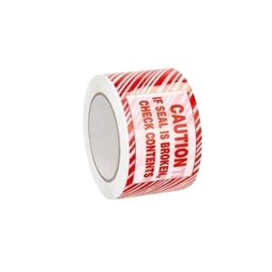 Red Strips Tamper Evident Security Tape 2.83 Inch x 110 Yards 1.9 Mil 24 Rolls - Picture 1 of 3