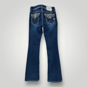 Miss Me Jeans Girls 12 Bootcut JK1074B Embellished Distressed Rhinestone Pockets - Picture 1 of 12