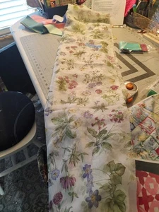 Silky Light Weight Floral Print Sheer Fabric 2 yards x 42 inches - Picture 1 of 5
