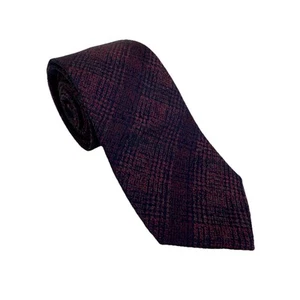 Michael Kors Maroon Red Blue Briarcliff Check Plaid Silk Blend Tie - Picture 1 of 6
