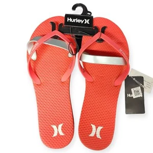 Hurley Damen Größe 7/8 Flip Flop Tanga Sandalen mutig Blumenmuster rosa - Bild 1 von 6