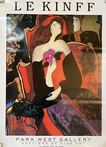 Póster de bellas artes Linda Le Kinff Park West Gallery 24x18 colores vibrantes audaces RARO - Imagen 1 de 5