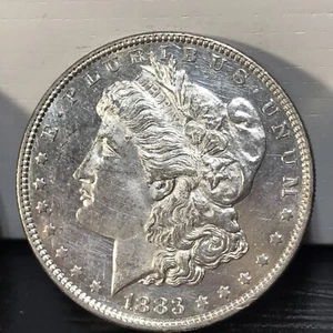 1883 Stempelglanz Morgan Silber Dollar gut aussehende Münze sieht toll aus kostenloser Versand B - Bild 1 von 2