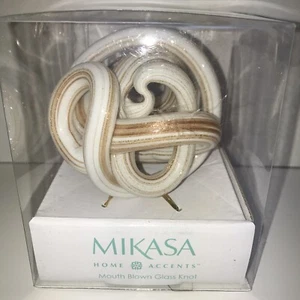 Mikasa Glass Knot Home Accents 3" Mouth Blown Shimmering Gold NEW Wedding Gift - Bild 1 von 6
