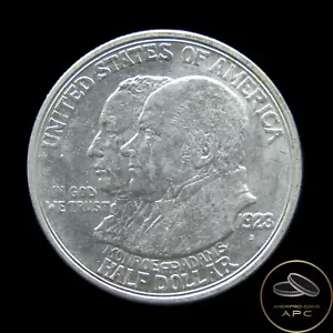 1923 S Monroe Doctrine Commemorative 90% Silver Half Dollar AU+ Slight Edge Tone - Picture 1 of 2