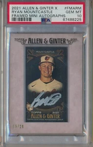 2021 Topps Allen & Ginter's X Ryan Mountcastle Rookie Auto RC PSA 10!!! - Picture 1 of 2